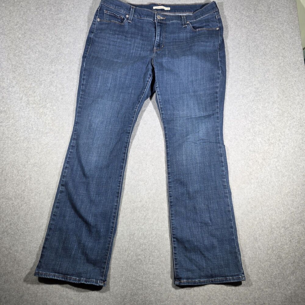 Levi's Women's Plus Size 16W Classic Bootcut Jeans Blue Dark Wash Denim Stretch
